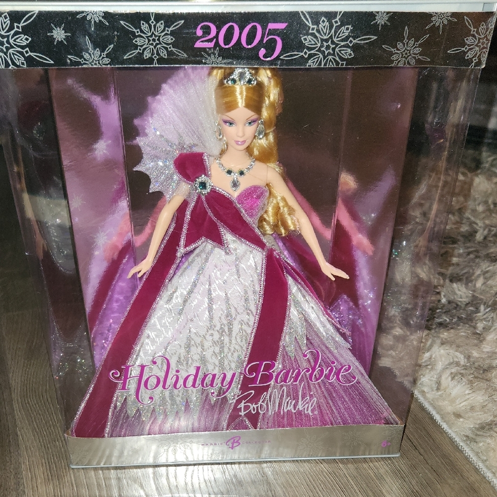 Barbie 2005 Holiday Doll in Pink and Silver Gown